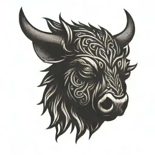 irish celtic boar head angry tattoo design idea