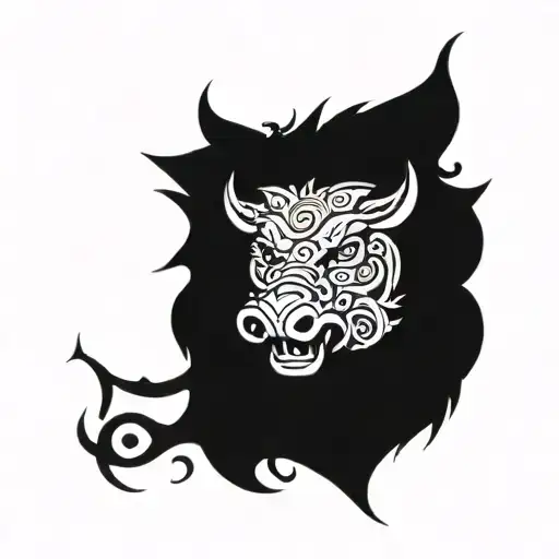 angry irish celtic boar head  tattoo design idea