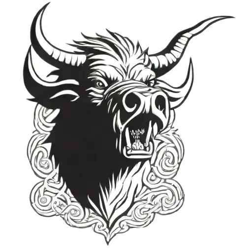 angry irish celtic boar head  tattoo design idea