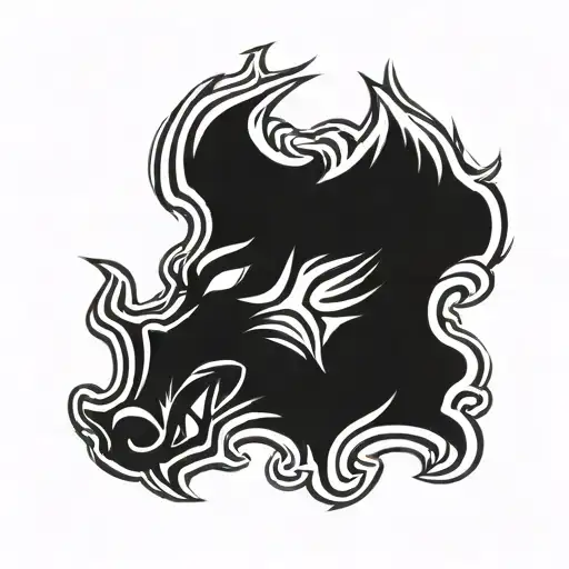 irish celtic boar head angry tattoo design idea