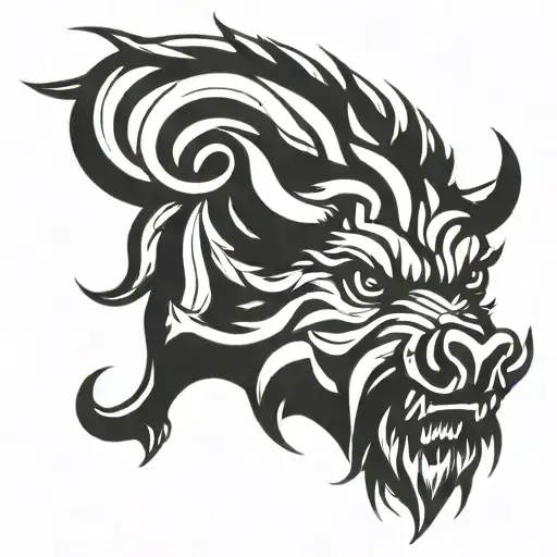 angry  celtic boar head tattoo design idea