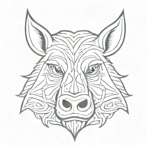 irish celtic boar head angry tattoo design idea