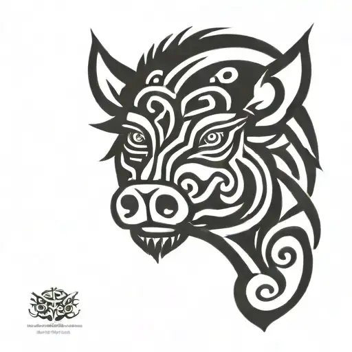irish celtic boar head angry tattoo design idea
