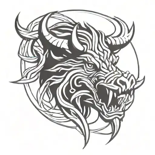 angry celtic boar head tattoo design idea