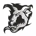 irish celtic boar head angry tattoo design idea