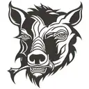 irish celtic boar head angry tattoo design idea