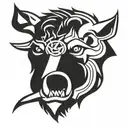 irish celtic boar head angry tattoo design idea