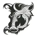 irish celtic boar head angry tattoo design idea
