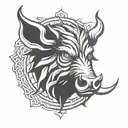 angry celtic boar head tattoo design idea