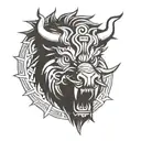 angry celtic boar head tattoo design idea