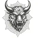 angry celtic boar head tattoo design idea
