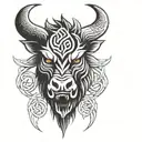 angry celtic boar head tattoo design idea