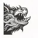 irish celtic boar head angry tattoo design idea