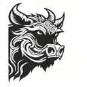 irish celtic boar head angry tattoo design idea