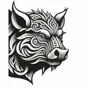 irish celtic boar head angry tattoo design idea
