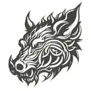 angry celtic boar head tattoo design idea