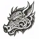 angry celtic boar head tattoo design idea