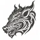 angry celtic boar head tattoo design idea