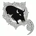 angry irish celtic boar head tattoo design idea