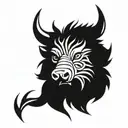 angry irish celtic boar head  tattoo design idea