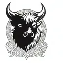 angry irish celtic boar head  tattoo design idea