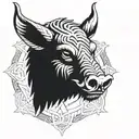 angry irish celtic boar head  tattoo design idea