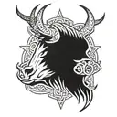 angry celtic boar head tattoo design idea