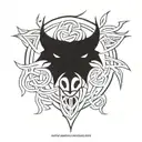 angry celtic boar head tattoo design idea