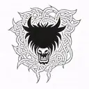 angry celtic boar head tattoo design idea