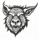 irish celtic boar head angry tattoo design idea