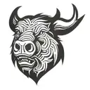 irish celtic boar head angry tattoo design idea