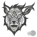 irish celtic boar head angry tattoo design idea