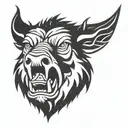 irish celtic boar head angry tattoo design idea