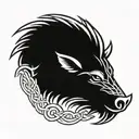 angry irish celtic boar head tattoo design idea
