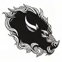angry irish celtic boar head tattoo design idea