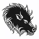 angry irish celtic boar head tattoo design idea