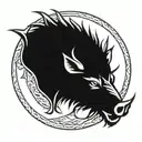 angry irish celtic boar head tattoo design idea