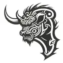 irish celtic boar head angry tattoo design idea