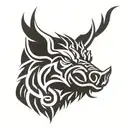 irish celtic boar head angry tattoo design idea