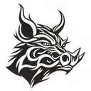 irish celtic boar head angry tattoo design idea