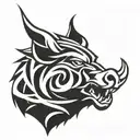 irish celtic boar head angry tattoo design idea