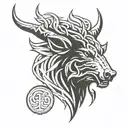 angry celtic boar head tattoo design idea