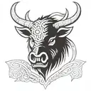 angry celtic boar head tattoo design idea