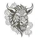 angry celtic boar head tattoo design idea