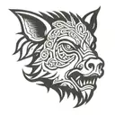 irish celtic boar head angry tattoo design idea