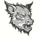 irish celtic boar head angry tattoo design idea