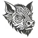 irish celtic boar head angry tattoo design idea