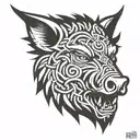 irish celtic boar head angry tattoo design idea