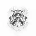 spining up stairs to temple tattoo design idea