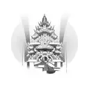 spining up stairs to temple tattoo design idea